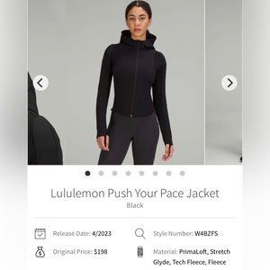 ❤️ LULULEMON   PUSH YOUR PACE JACKET SIZE 10